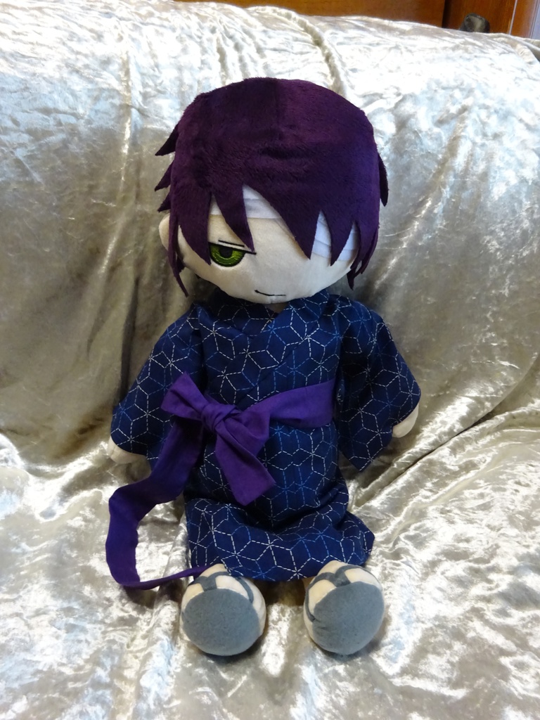 銀魂 くったりちゃん用 浴衣(麻の葉模様)