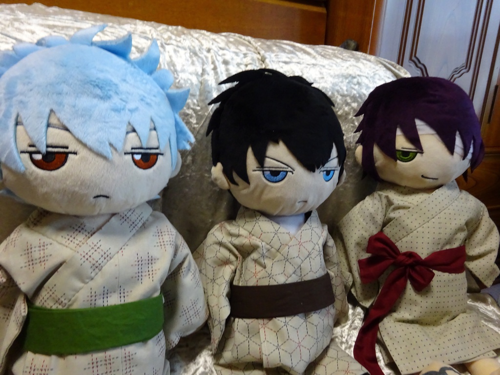 銀魂 くったりちゃん用 浴衣(麻の葉模様)