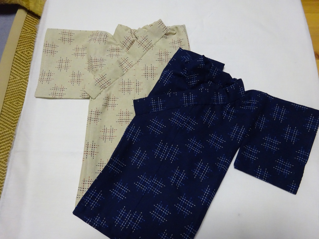 銀魂 くったりちゃん用 浴衣(井形模様)