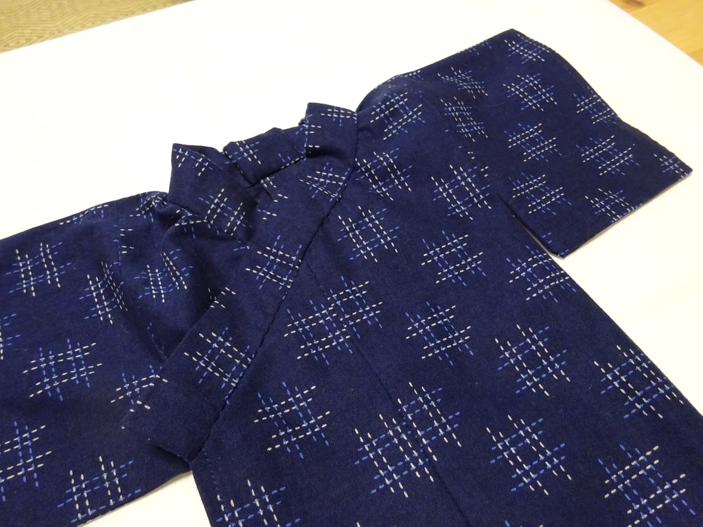 銀魂 くったりちゃん用 浴衣(井形模様)