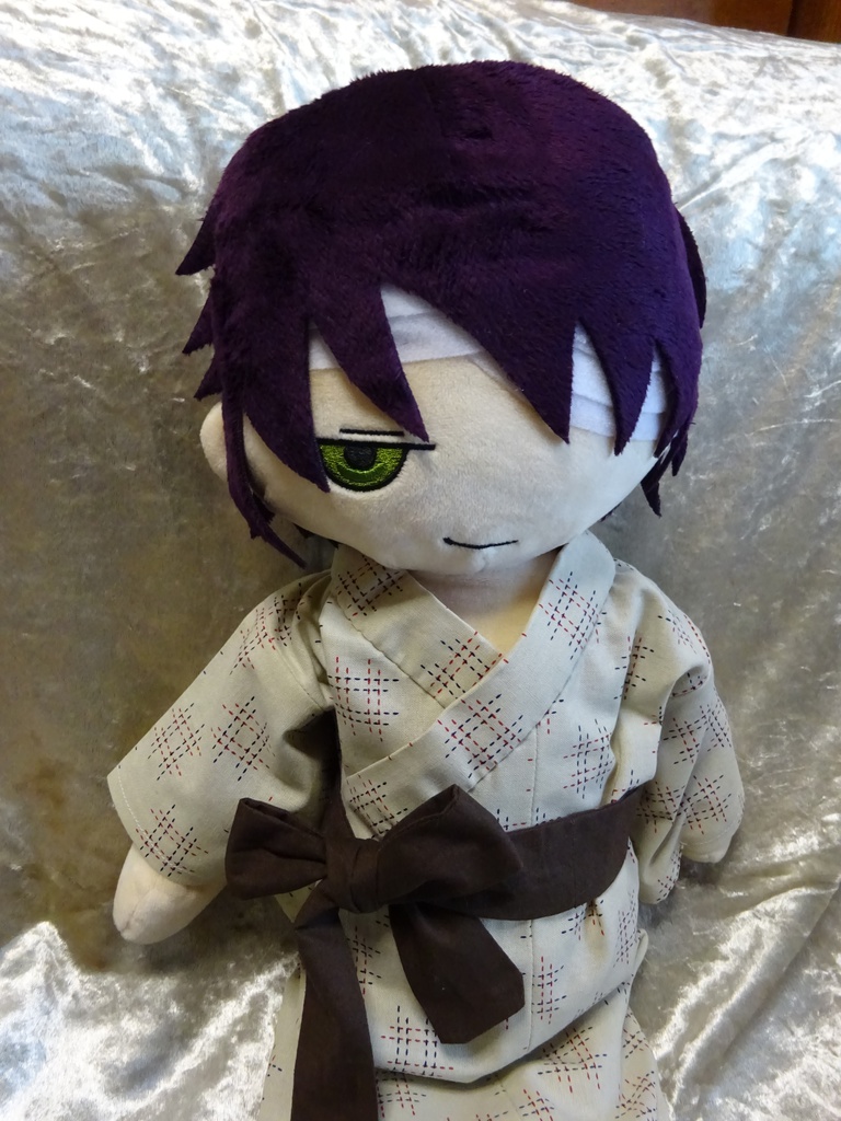 銀魂 くったりちゃん用 浴衣(井形模様)