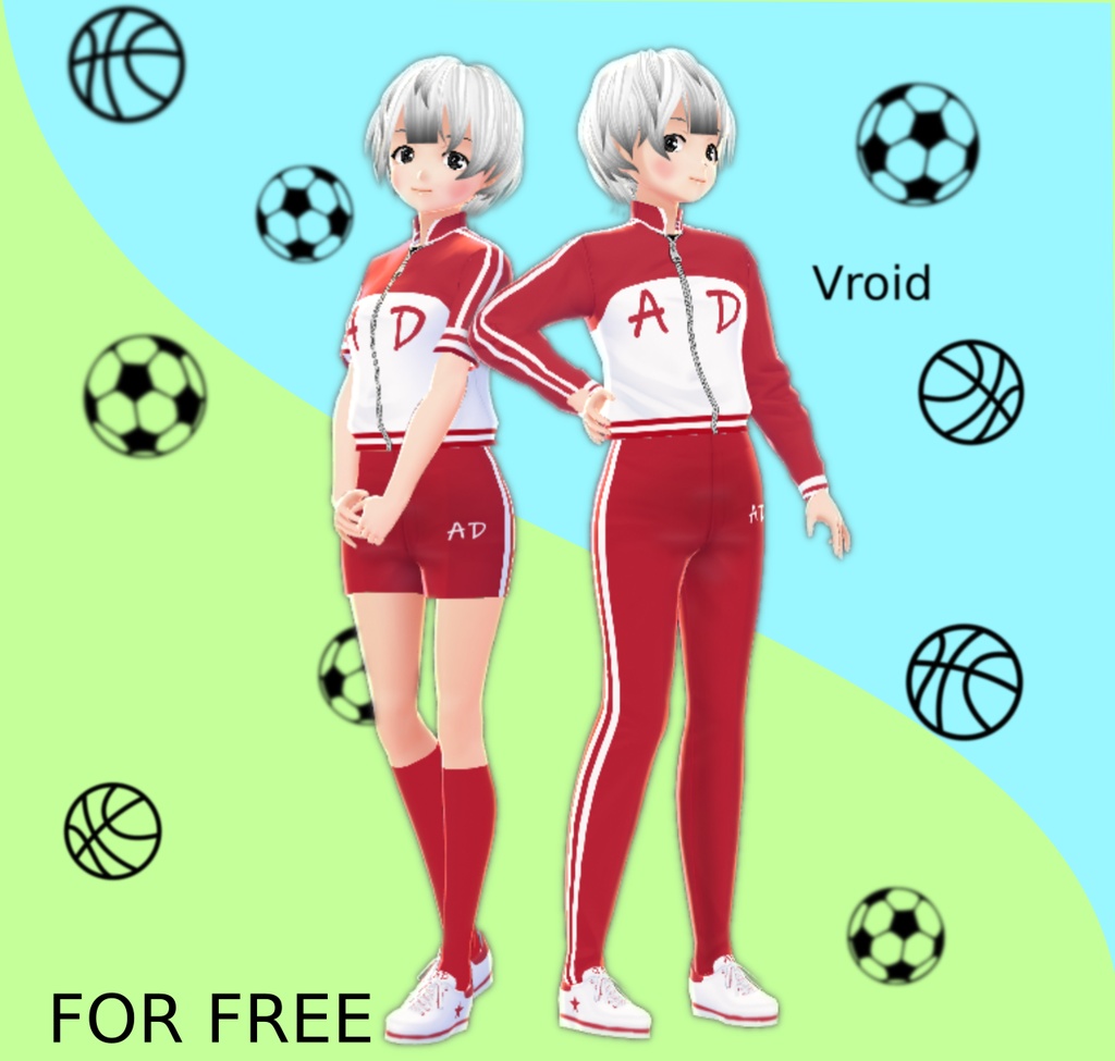 [Vroid] Red Sportswear