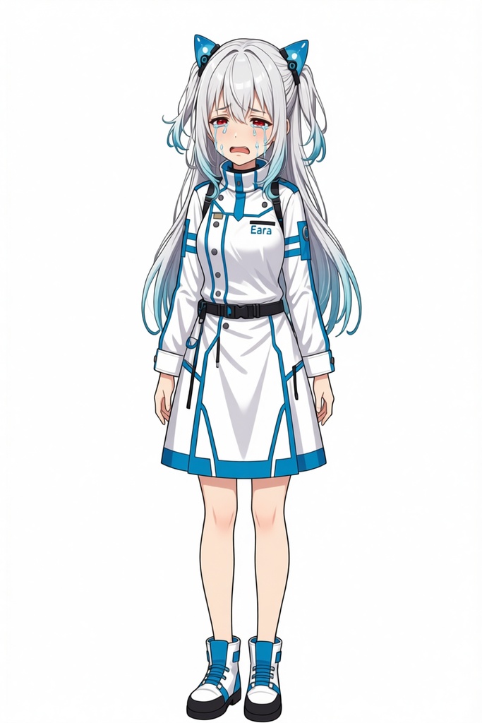 【永久無料 ※2026/05/20更新 表情差分&コンセプトアート追加】<No.000000Eara>キャラクター立ち絵三面図+AI生成PSD素材加工/研究用パーツ分けデータ