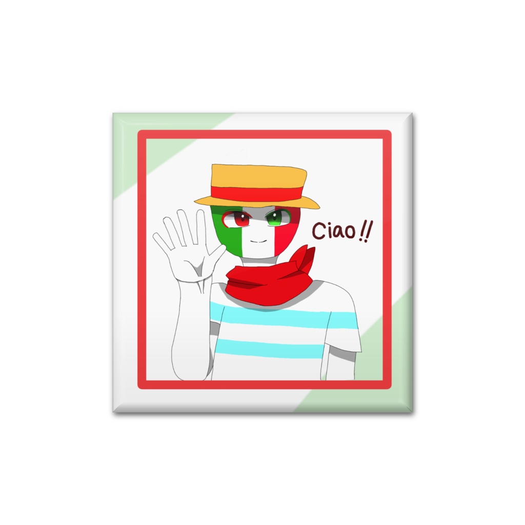 イタリーの等身大(?)缶バッチ!