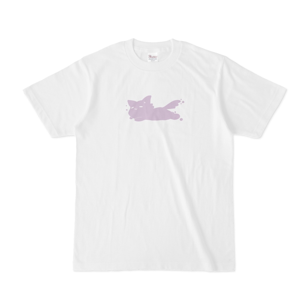 むらさきおおかみちゃん「のんびりの姿」白Tシャツ