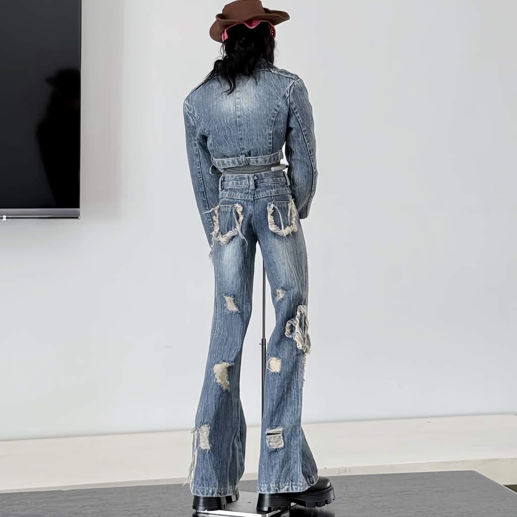 【BREZZA】2点 カウボーイ デニム ジャケット デニムパンツ ドール服 73 75 77