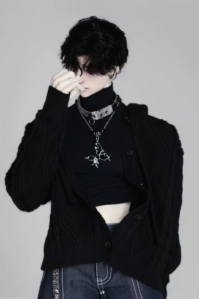 【BREZZA】【1/4】75cm カーディガン ケーブル編み ニットパーカー