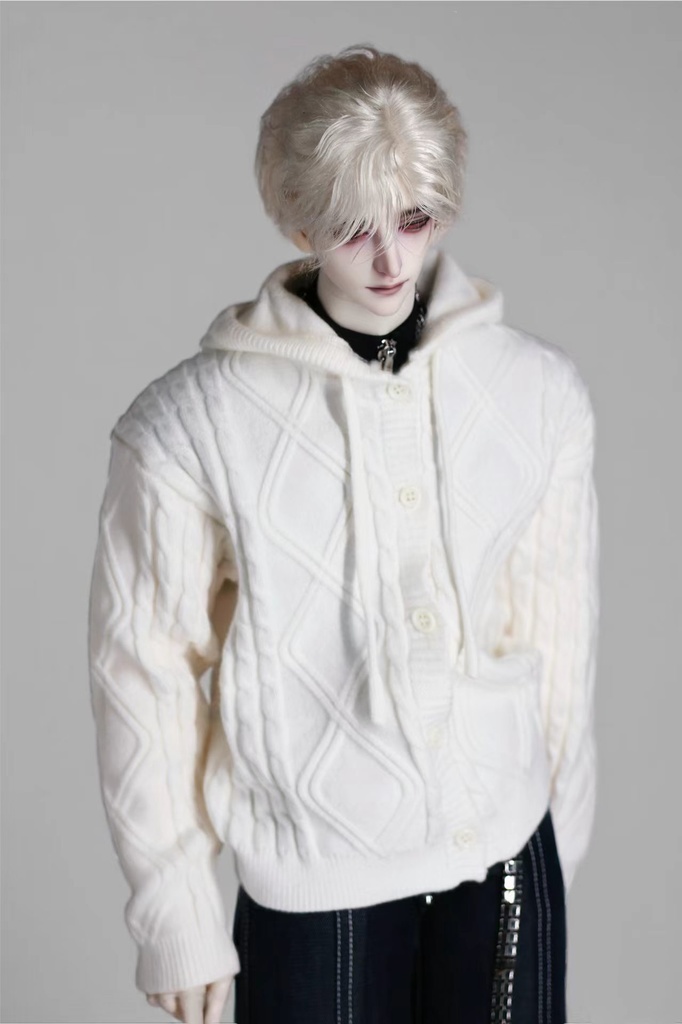 【BREZZA】【1/4】75cm カーディガン ケーブル編み ニットパーカー