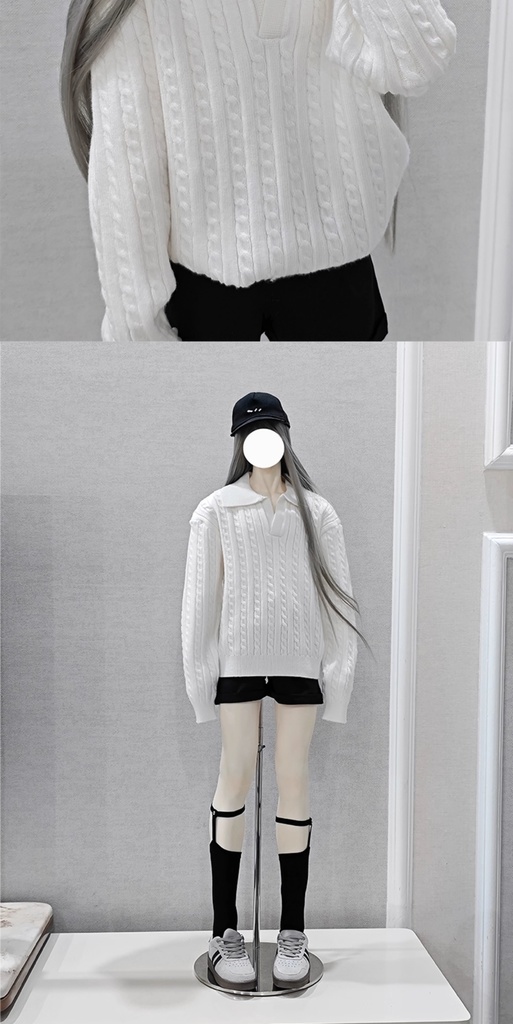 【BREZZA】【1/4】75cm ニット POLOシャツ 長袖 トップス