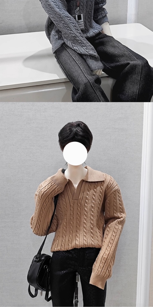 【BREZZA】【1/4】75cm ニット POLOシャツ 長袖 トップス