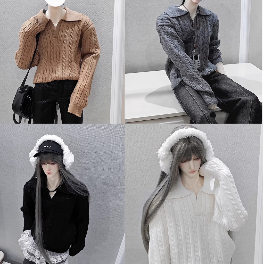 【BREZZA】【1/4】75cm ニット POLOシャツ 長袖 トップス