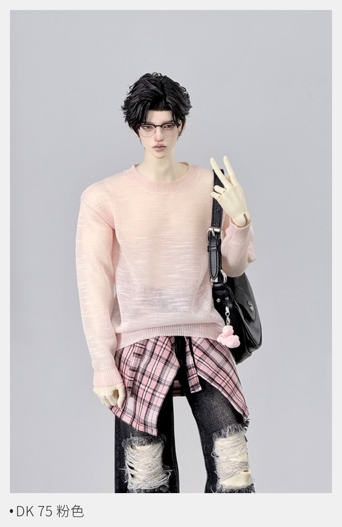 【BREZZA】【1/4】75cm 透け感クルーネックニット