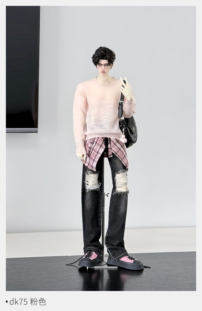 【BREZZA】【1/4】75cm 透け感クルーネックニット