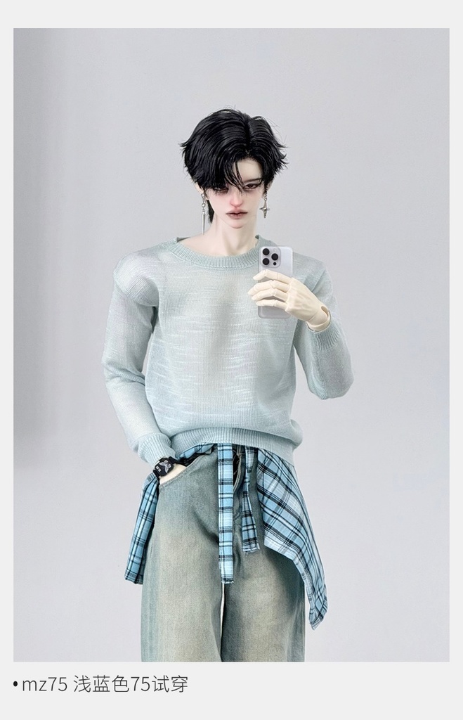 【BREZZA】【1/4】75cm 透け感クルーネックニット