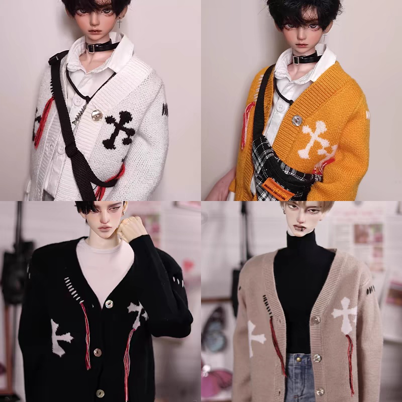 【BREZZA】【ID75,1/4,73cm】 カーディガン 十字架 ドール服