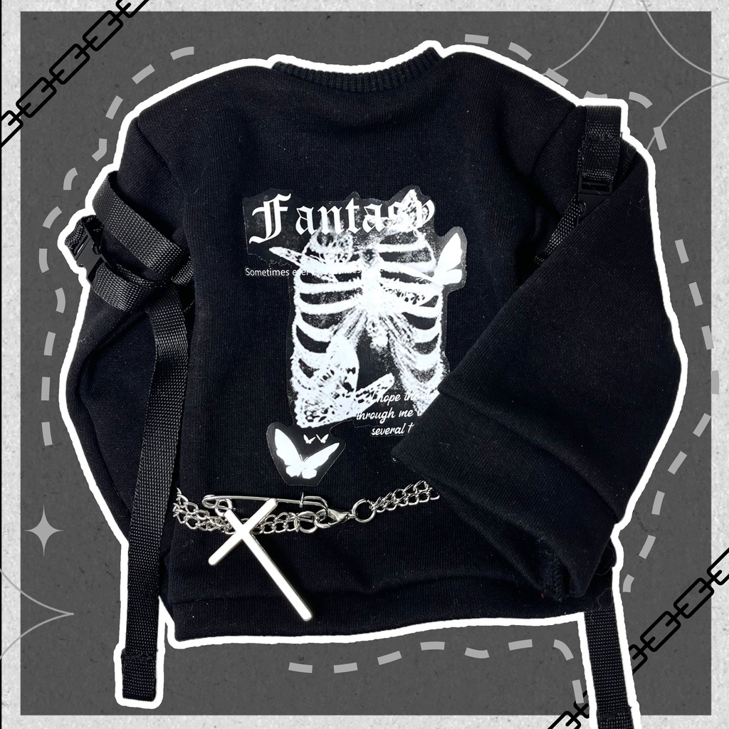 【BREZZA】【1/4】 黒白 セット トレーナー スカート 帽子 網タイツ