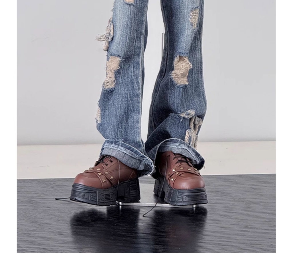 【BREZZA】【1/4】【ID75】本革 ブーツ 厚底パンク