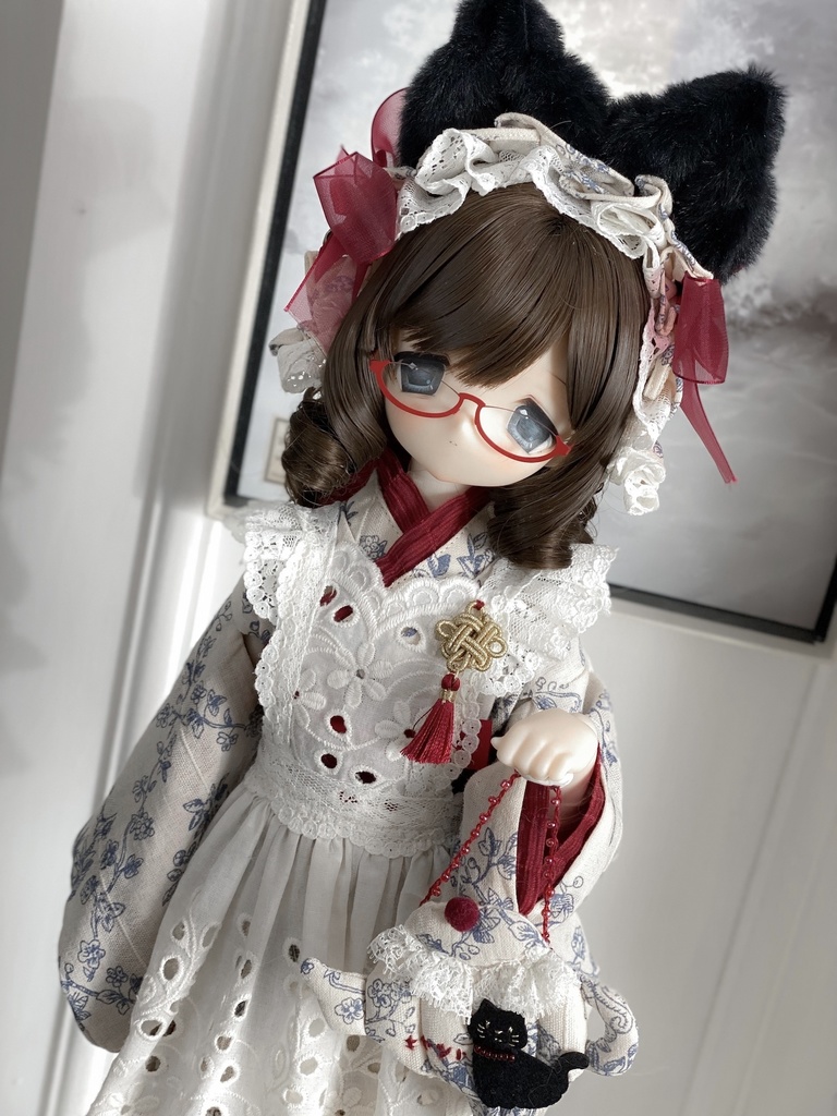 【BREZZA】【1/4,1/6】猫耳 ヘアバンド ロリータ 1/4ドール 1/4ドール服 1/4サイズ 1/4ドール用 SDM MSD ドレス