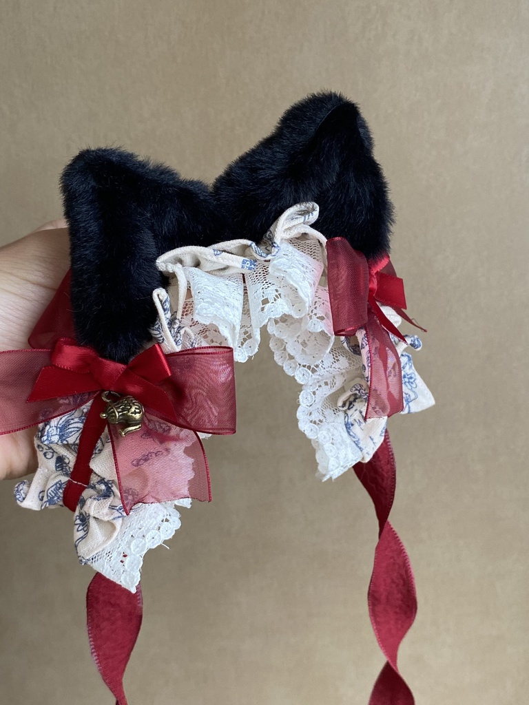 【BREZZA】【1/4,1/6】猫耳 ヘアバンド ロリータ 1/4ドール 1/4ドール服 1/4サイズ 1/4ドール用 SDM MSD ドレス