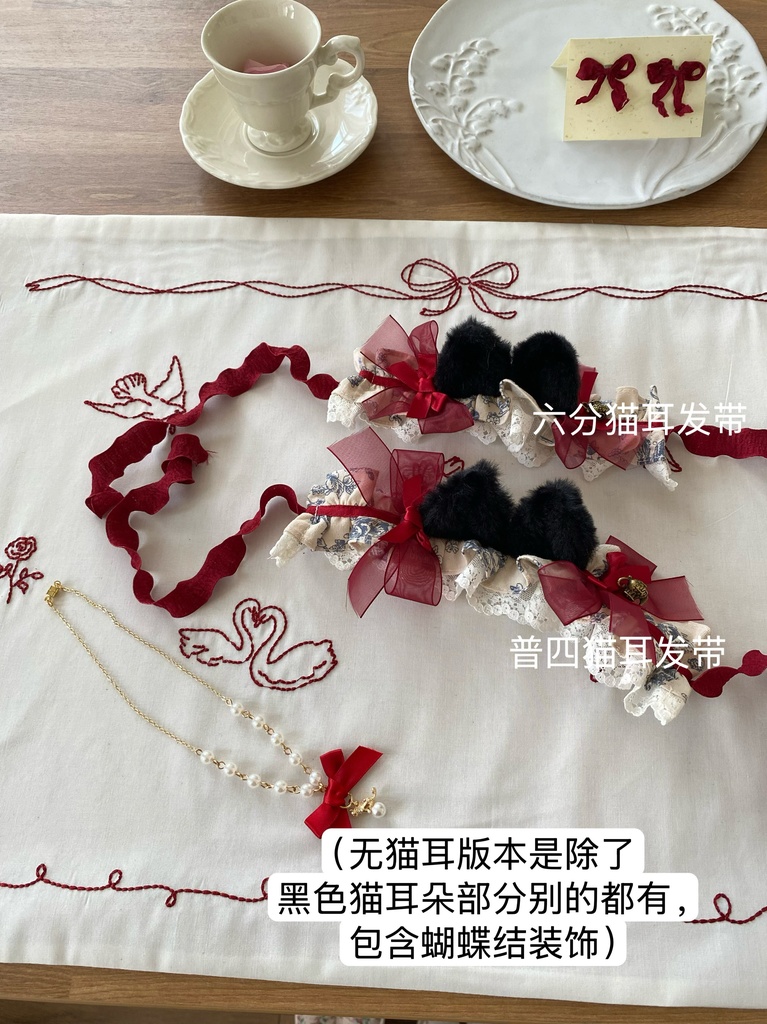 【BREZZA】【1/4,1/6】猫耳 ヘアバンド ロリータ 1/4ドール 1/4ドール服 1/4サイズ 1/4ドール用 SDM MSD ドレス