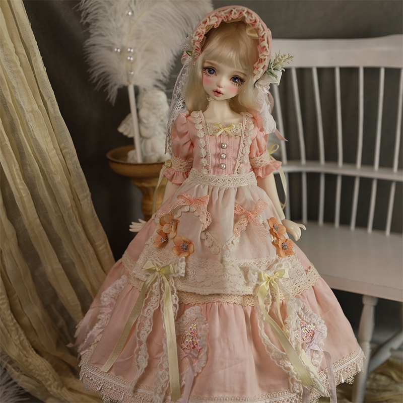 【BREZZA】【1/4,1/6】ドール服　ピーチトフィー　1/4ドール　1/4ドール服　1/4サイズ　1/4ドール用　SDM　MSD　ドレス　ロリータ
