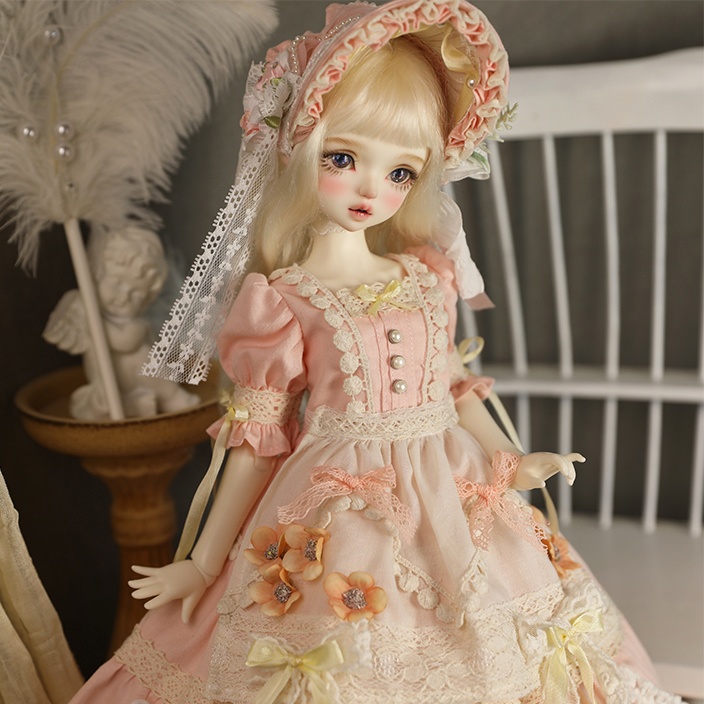 【BREZZA】【1/4,1/6】ドール服　ピーチトフィー　1/4ドール　1/4ドール服　1/4サイズ　1/4ドール用　SDM　MSD　ドレス　ロリータ