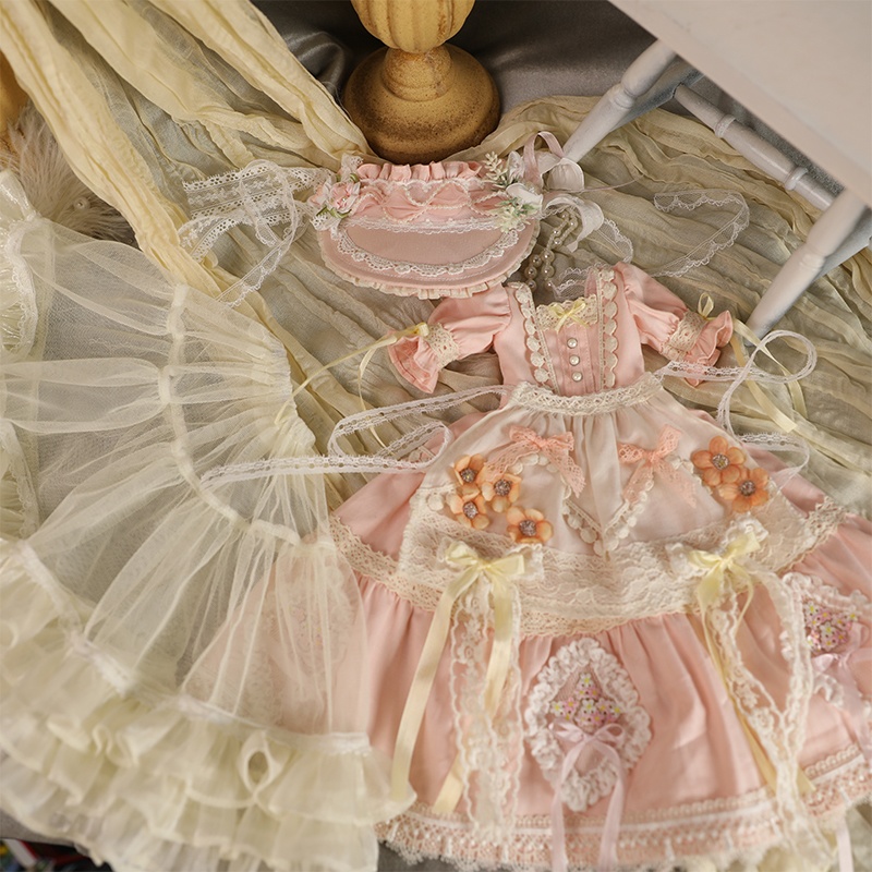 【BREZZA】【1/4,1/6】ドール服　ピーチトフィー　1/4ドール　1/4ドール服　1/4サイズ　1/4ドール用　SDM　MSD　ドレス　ロリータ