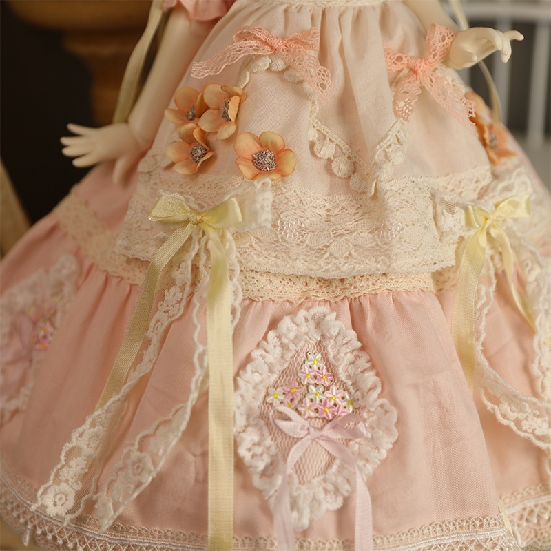 【BREZZA】【1/4,1/6】ドール服　ピーチトフィー　1/4ドール　1/4ドール服　1/4サイズ　1/4ドール用　SDM　MSD　ドレス　ロリータ