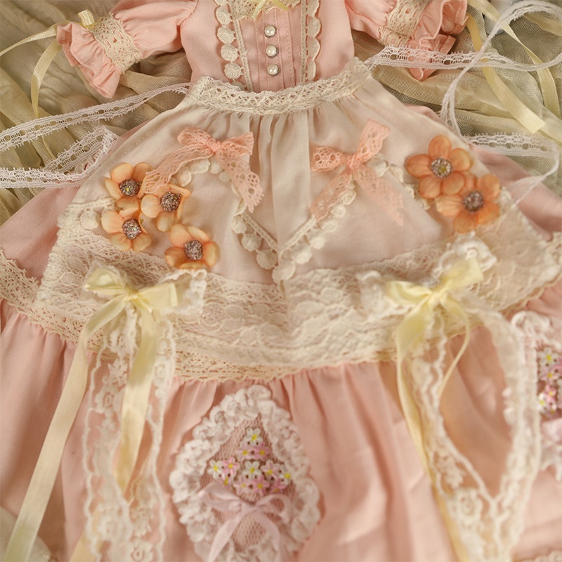 【BREZZA】【1/4,1/6】ドール服　ピーチトフィー　1/4ドール　1/4ドール服　1/4サイズ　1/4ドール用　SDM　MSD　ドレス　ロリータ