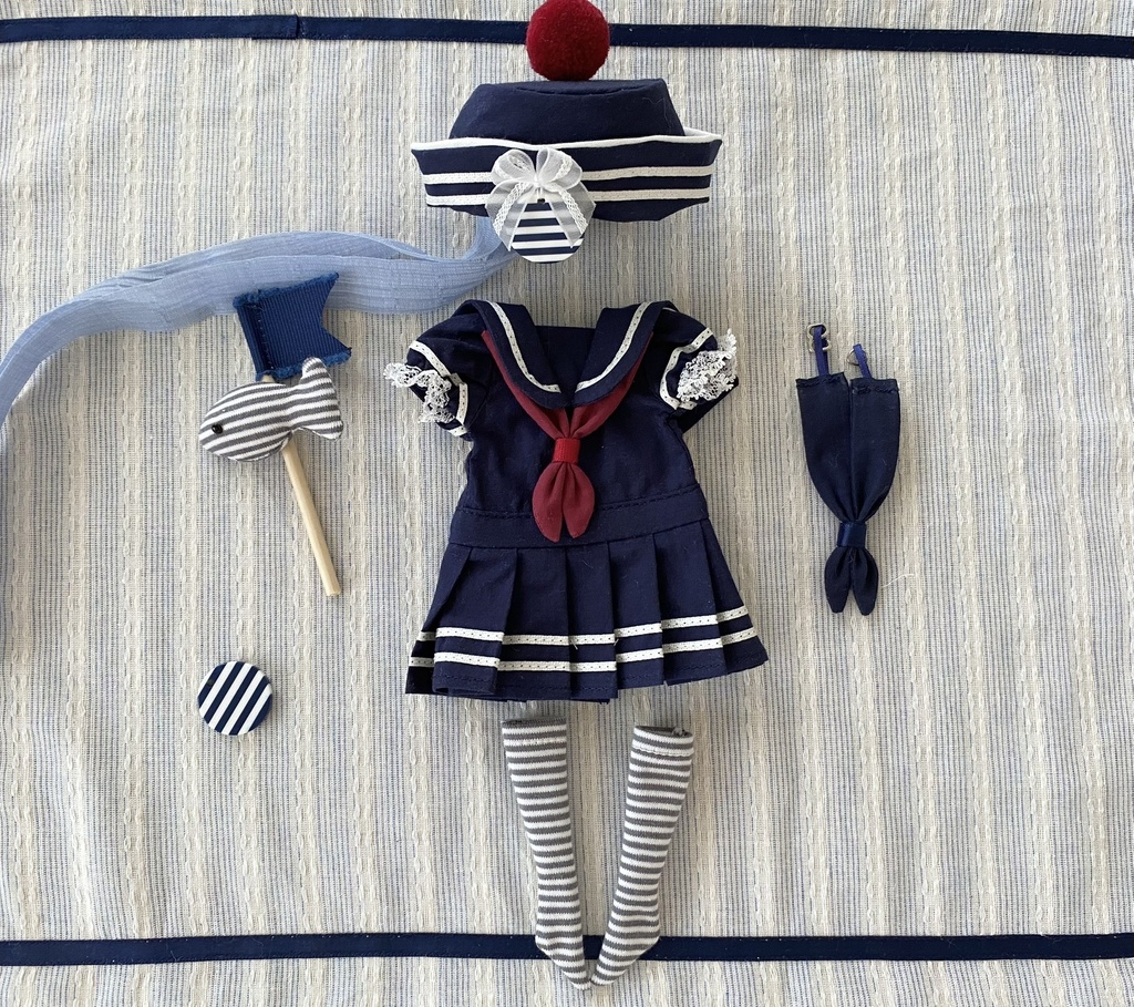 【BREZZA】【azone】セーラー服 ネイビー セット ドレス ストライプ アゾン 制服 ワンピース Little Navy