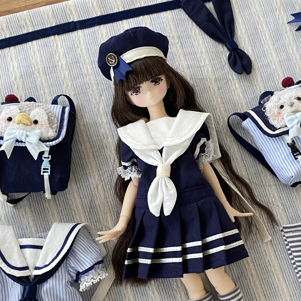 【BREZZA】【azone】セーラー服 　ネイビー　セット　ドレス　ストライプ　アゾン　制服　ワンピース　Little Navy