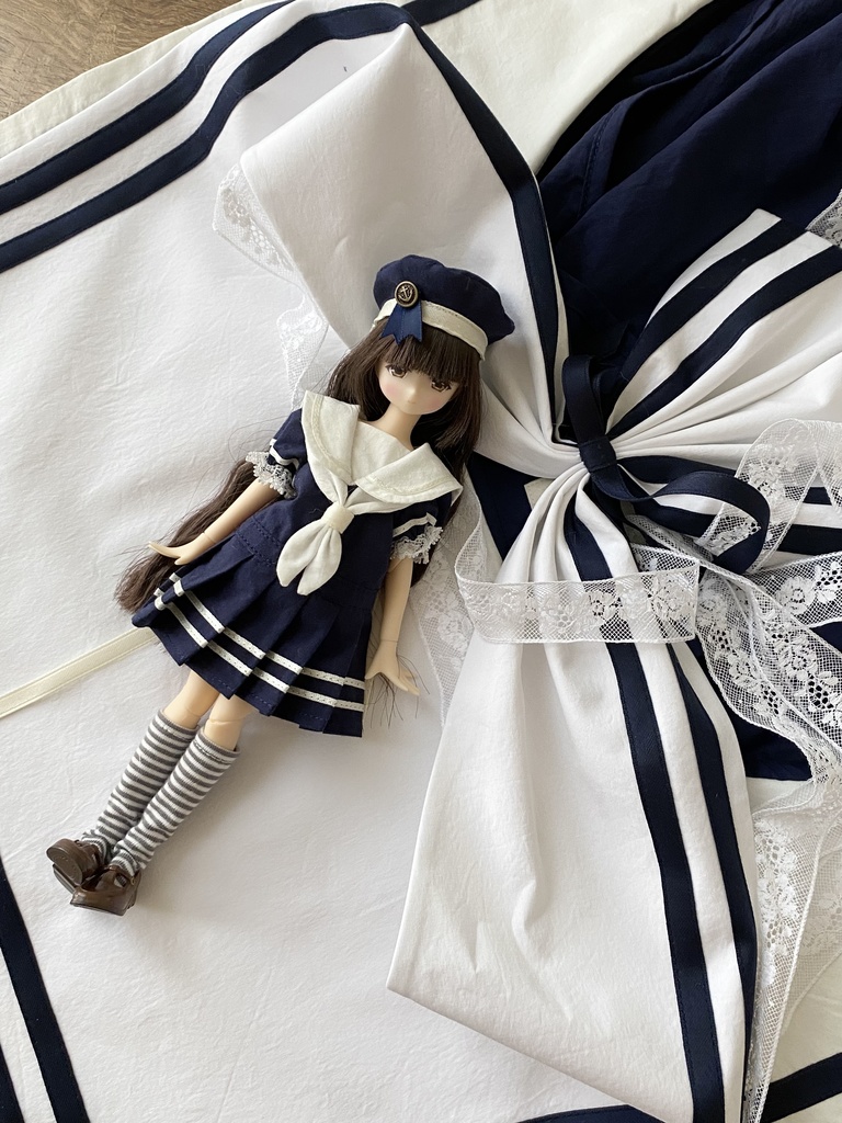 【BREZZA】【azone】セーラー服 ネイビー セット ドレス ストライプ アゾン 制服 ワンピース Little Navy