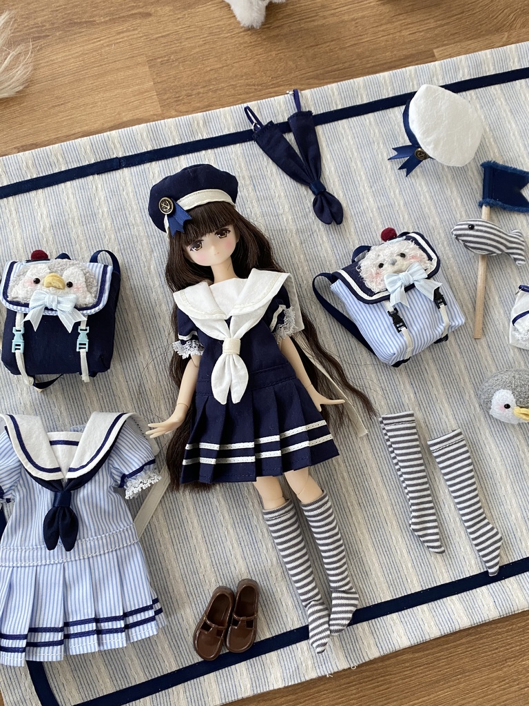 【BREZZA】【azone】セーラー服 ネイビー セット ドレス ストライプ アゾン 制服 ワンピース Little Navy