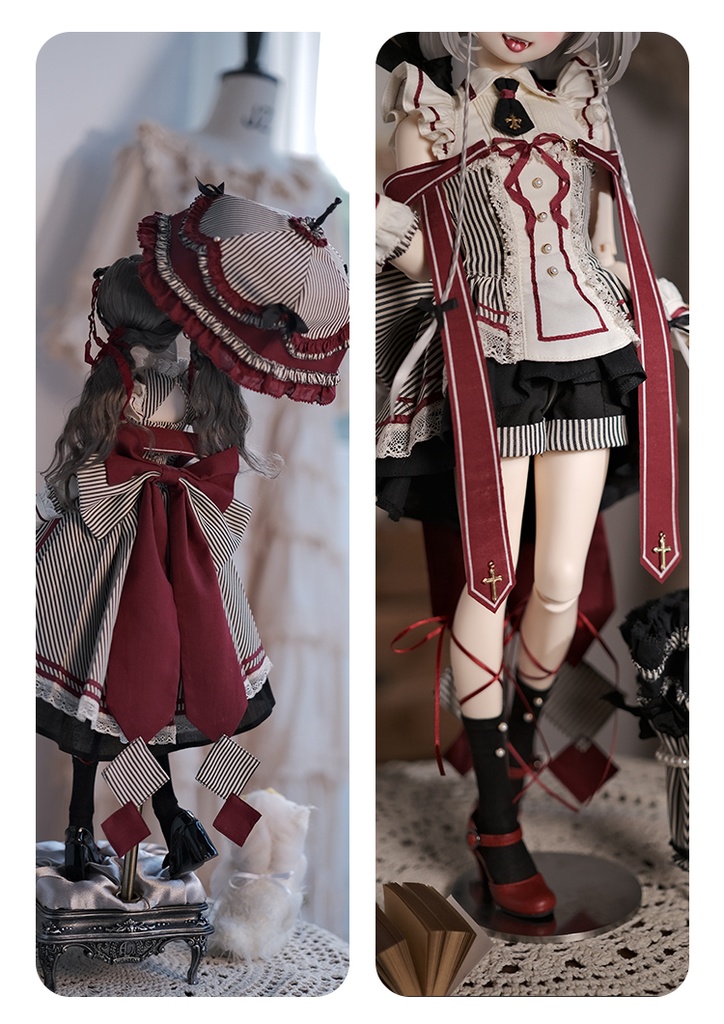 【1/4】BySunE ストライプ礼讃 7点セット 1/4ドール MDD CD2 1/4ドール服 1/4サイズ 1/4ドール用 MSD【条纹礼赞】