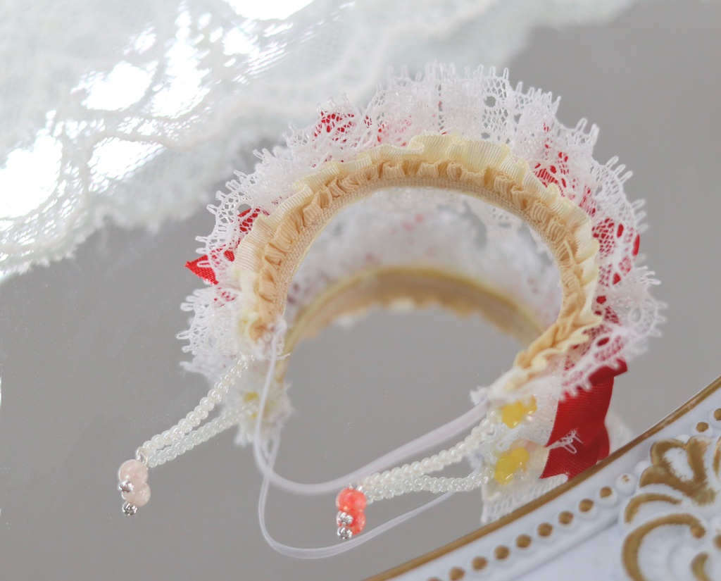 【春日礼】1/12ドール服 ロリータ ワンピース ヘッドドレスセット