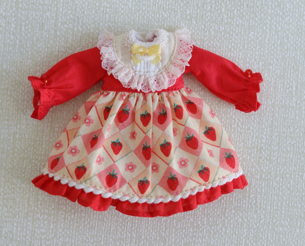 【春日礼】1/12ドール服 ロリータ ワンピース ヘッドドレスセット