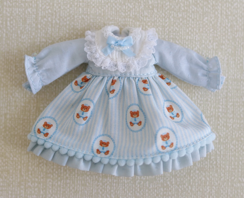 【春日礼】1/12ドール服 ロリータ ワンピース ヘッドドレスセット