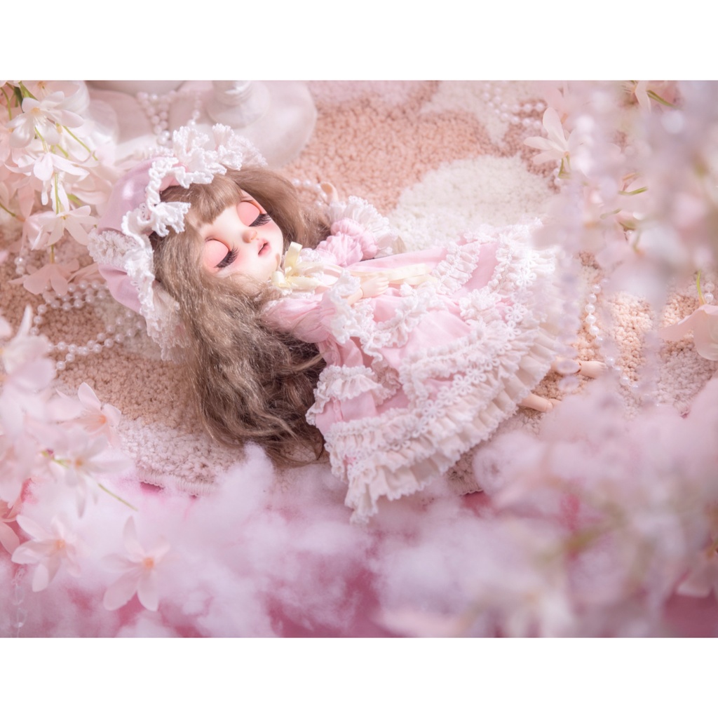 【1/4】【1/6】ブライス ナイトドレス 夢かわピンク ロリータ スリープ 樱梦ウェアセット