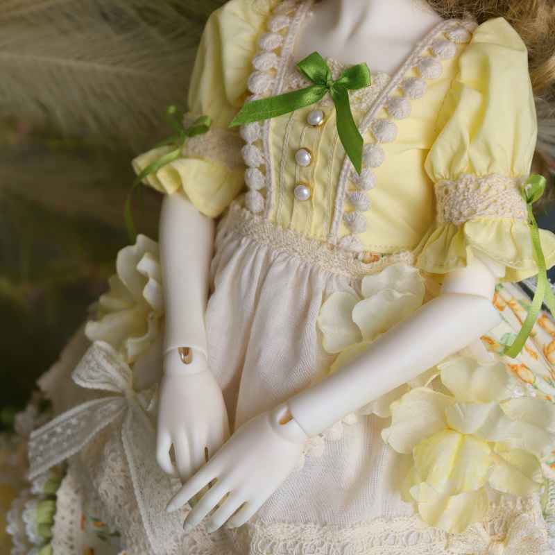 【1/4】ドール服　森跡オアシス　4点セット　ロリータ　洋装　黄緑系　森ガール風コーデ　森迹绿洲