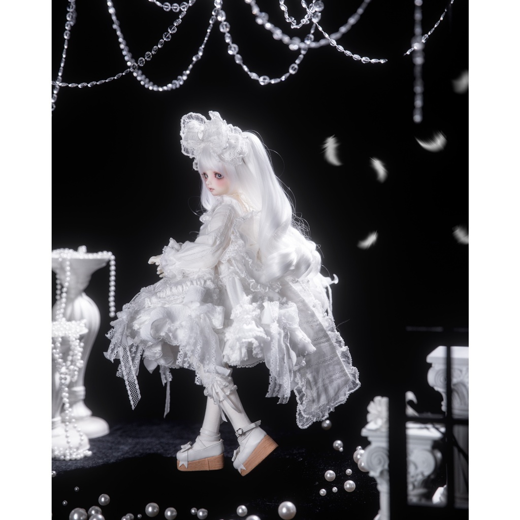 【1/4】ドール服 ホワイトエンジェル 6点セット ロリータ 纯白天使