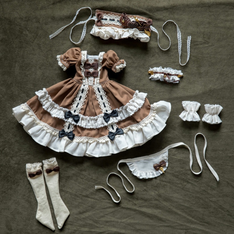 【1/4】ドール服 メイドカフェ 6点セット ロリータ 洋装 女仆咖啡