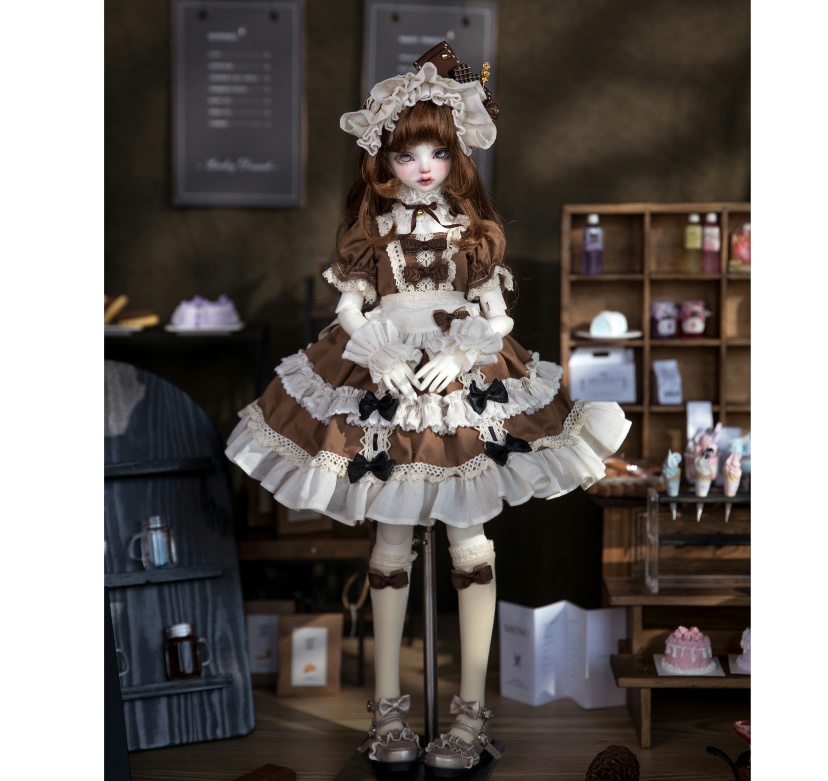 【1/4】ドール服 メイドカフェ 6点セット ロリータ 洋装 女仆咖啡