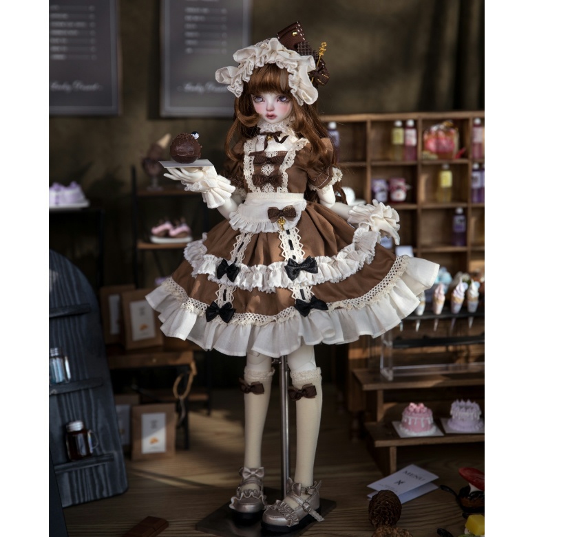 【1/4】ドール服 メイドカフェ 6点セット ロリータ 洋装 女仆咖啡