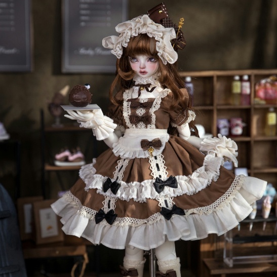 【1/4】ドール服 メイドカフェ 6点セット ロリータ 洋装 女仆咖啡
