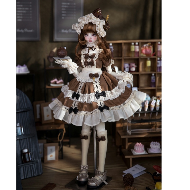【1/4】ドール服 メイドカフェ 6点セット ロリータ 洋装 女仆咖啡