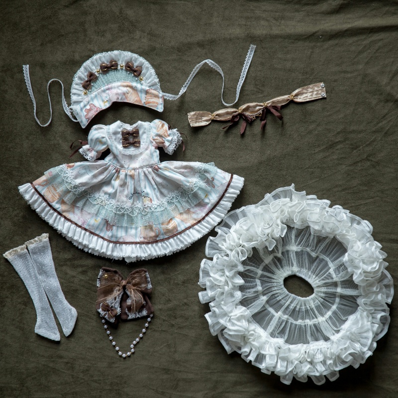 【1/4】ドール服 モカミッション 6点セット ミント モカ ロリータ ワンピース ロリータ 洋装 グリーン 摩卡使命