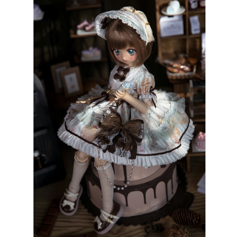 【1/4】ドール服 モカミッション 6点セット ミント モカ ロリータ ワンピース ロリータ 洋装 グリーン 摩卡使命