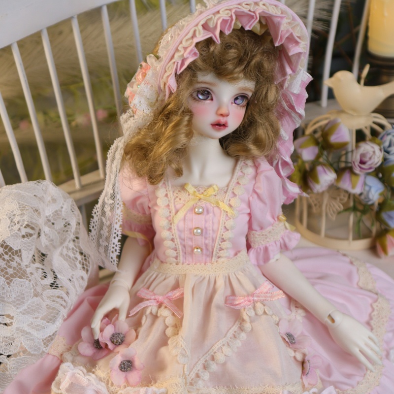 【1/4】ドール服 桜風トラベル 4点セット ロリータ 洋装 ピンク ロリータ ワンピース 樱风旅程