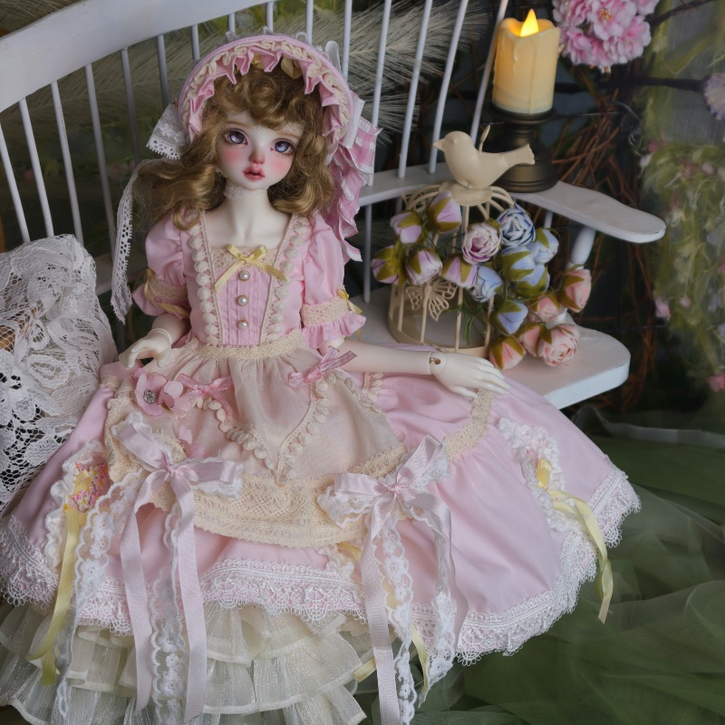 【1/4】ドール服 桜風トラベル 4点セット ロリータ 洋装 ピンク ロリータ ワンピース 樱风旅程