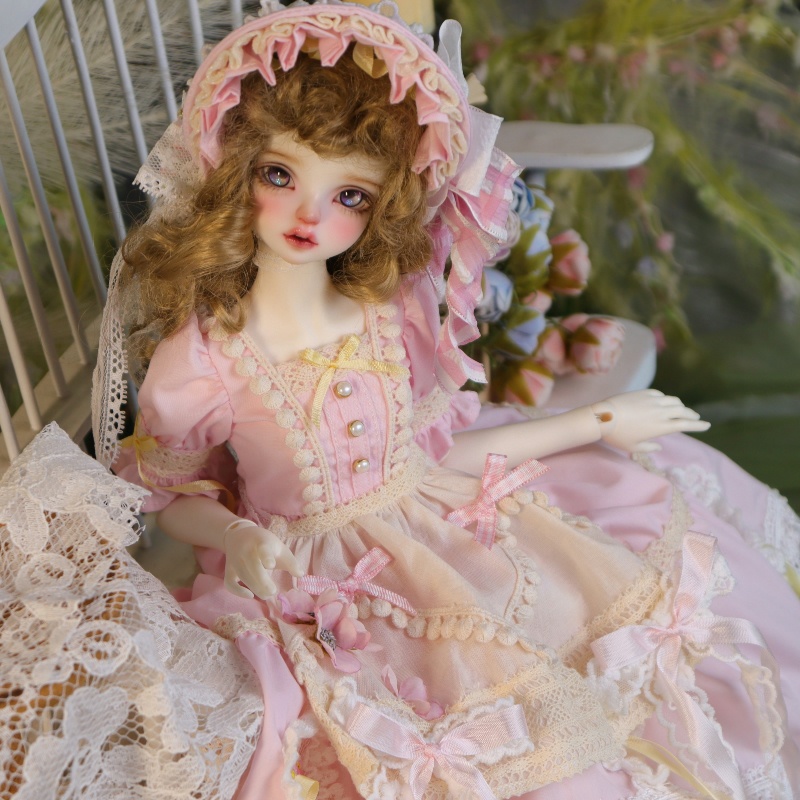 【1/4】ドール服 桜風トラベル 4点セット ロリータ 洋装 ピンク ロリータ ワンピース 樱风旅程